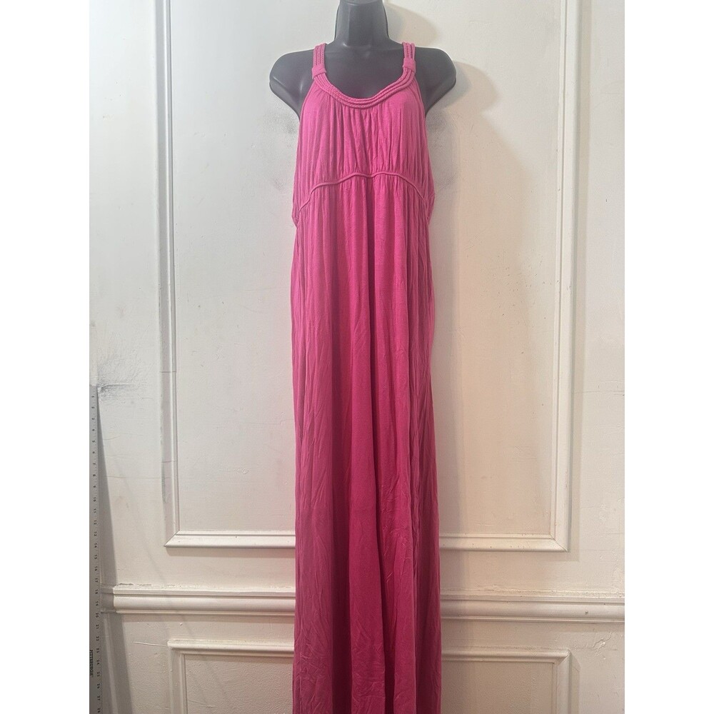 NY&Co Maxi Dress Women's Size Large Pink Dress Summer Comfort Flow Cool - Picture 3 of 9